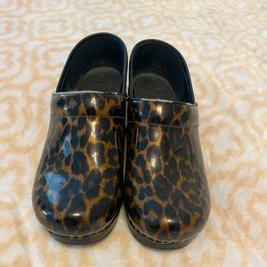 Leopard/cheetah dansko clogs size 39
